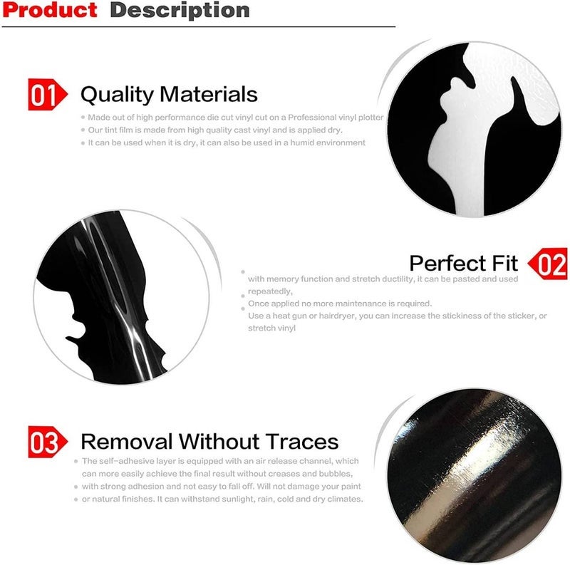 NTICKER 1 Set Monster Claw Sticker Car Decal, 3 pcs Scratch Stripes Decal Car Light, Motorbike, Truck Decal Decoration - Image 3
